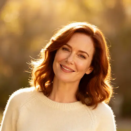 35-Year-Old Woman with Red Hair Illustration