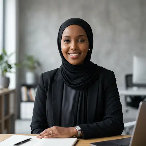 Professional Black Muslim Girl Image in Hijab