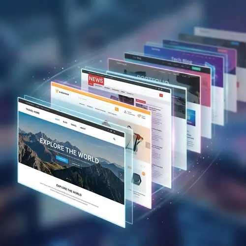 Layered Website Array | Depth & Perspective Display