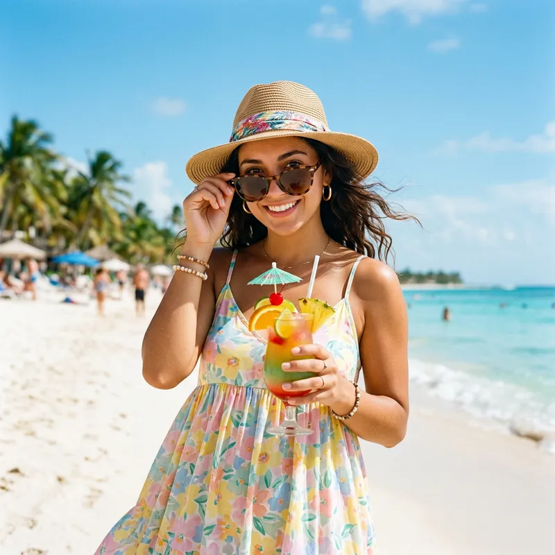 Attractive Woman Enjoying Summer Heat | Beach Fashion