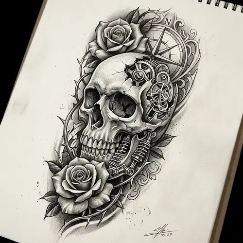 Hyper-Realistic Superrealism Tattoo Sketch Design