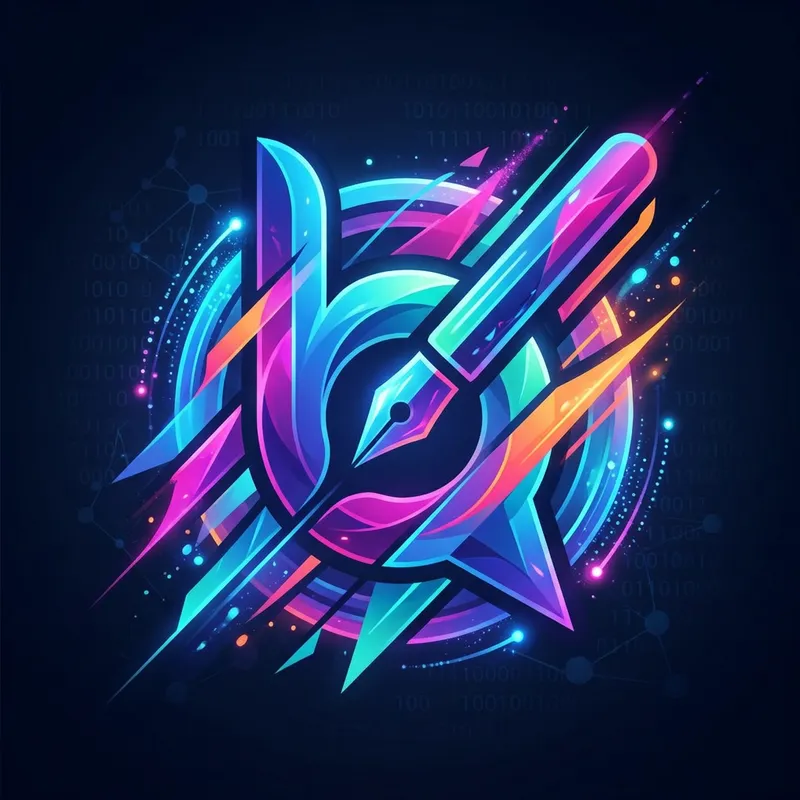 Dynamic Blogging Software Icon - Futuristic Digital Art