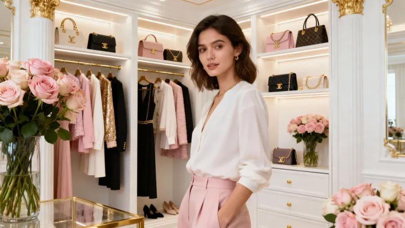 Luxurious Closet Design with Elegant Accents