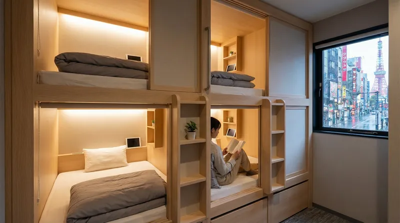 Cozy Capsule Hotel Rooms in Tokyo