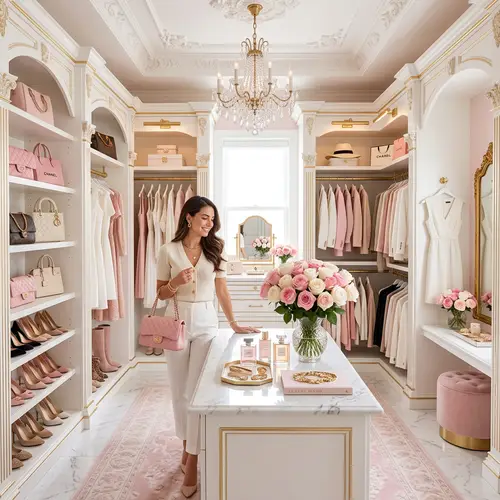 Luxurious Closet Design with Elegant Accents