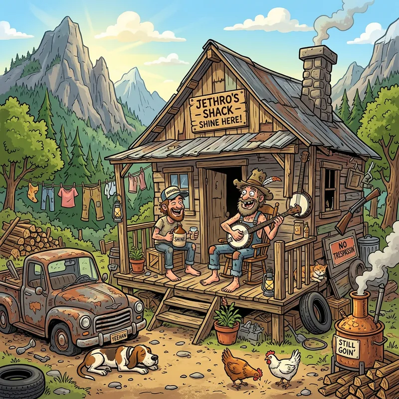 Hillbilly BBQ Fun: Cartoon Characters in Action