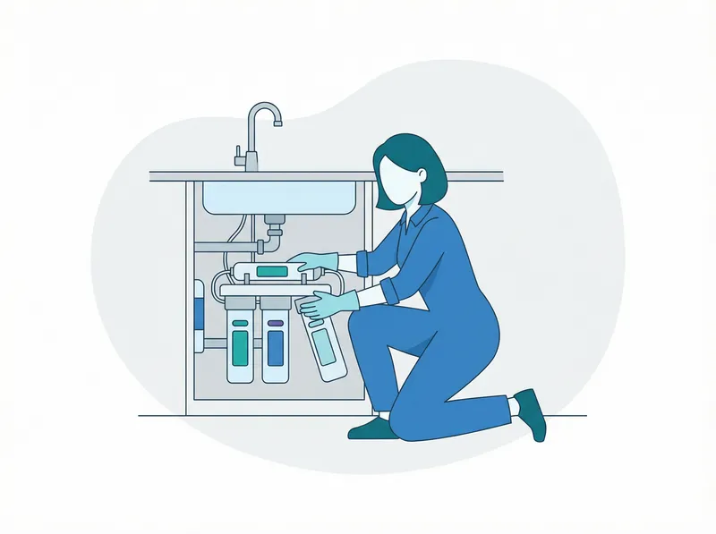 Stylized Female in Minimalist Water System Illustration