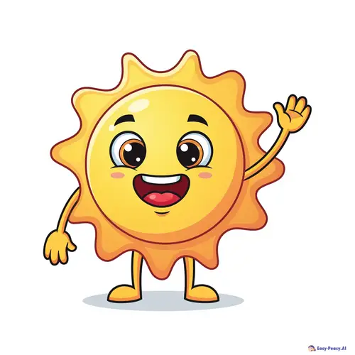 Cheerful Animated Sun Mascot for Schools