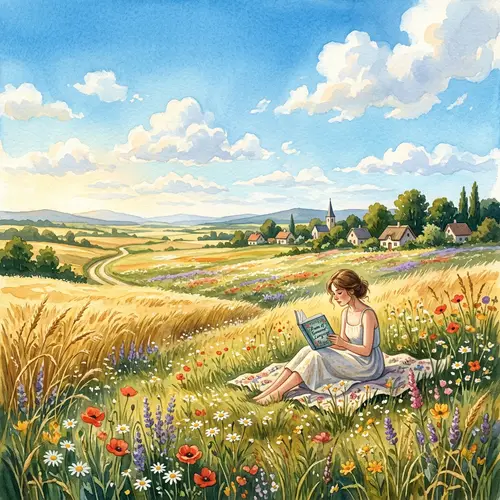 Serene Summer Landscapes: Poem of Summer Longings Illustration