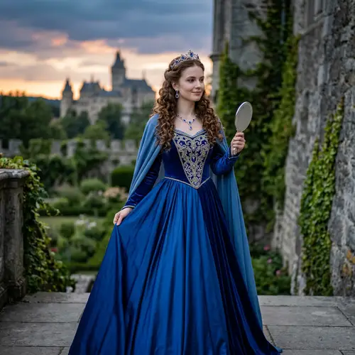 Enchanting Princess in Blue: Elegance and Grace