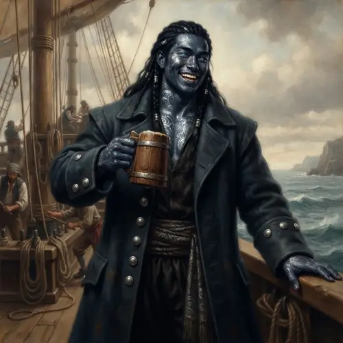Undine Pirate Captain: A Captivating Oil Painting