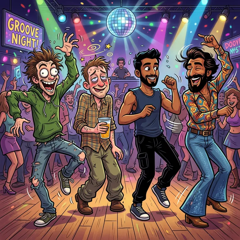 Cartoon Characters: Crazy Man, Drunk Man, Dancing Man, Cut-Shirt Man Cartoon Characters: Crazy Man, Drunk Man, Dancing Man, Cut-Shirt Man