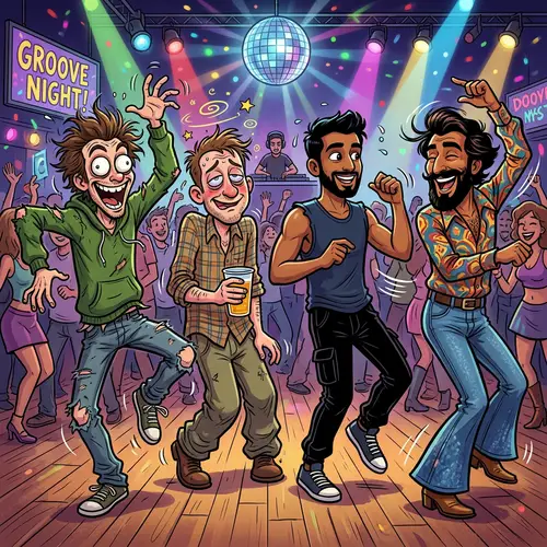 Cartoon Characters: Crazy Man, Drunk Man, Dancing Man