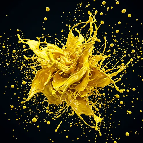 Vibrant 3D Yellow Liquid Splash Art