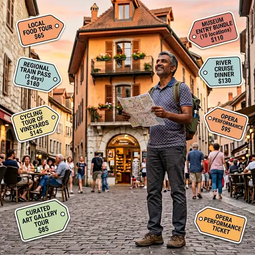 South Asian Man Enjoying European Town: Budget Travel Experiences