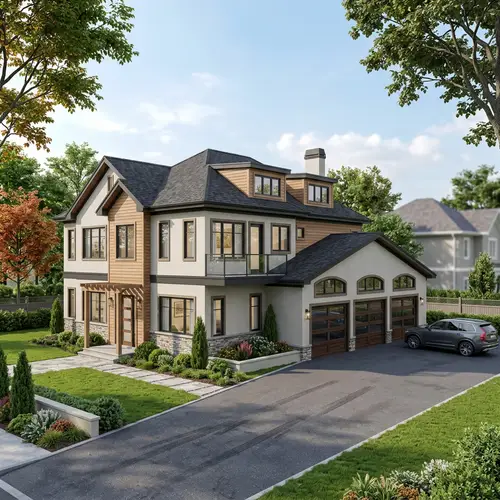 3D Perspective of a Multi-Room 2-Storey Building