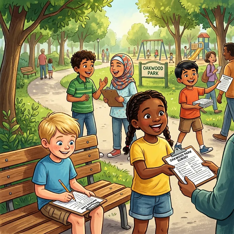 Kids Engaging in Fun Local Survey Activity