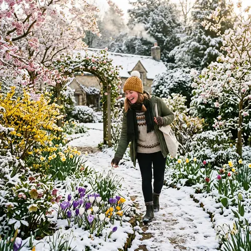Blooming Garden on an Early Spring Morning