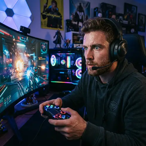 Intense Gamer Shows Unbridled Concentration | Gaming Enthusiast