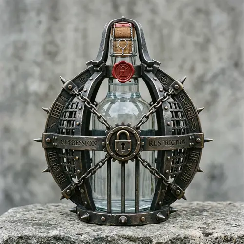 Suppression of Free Liquid: Symbolism in Sealed Bottle