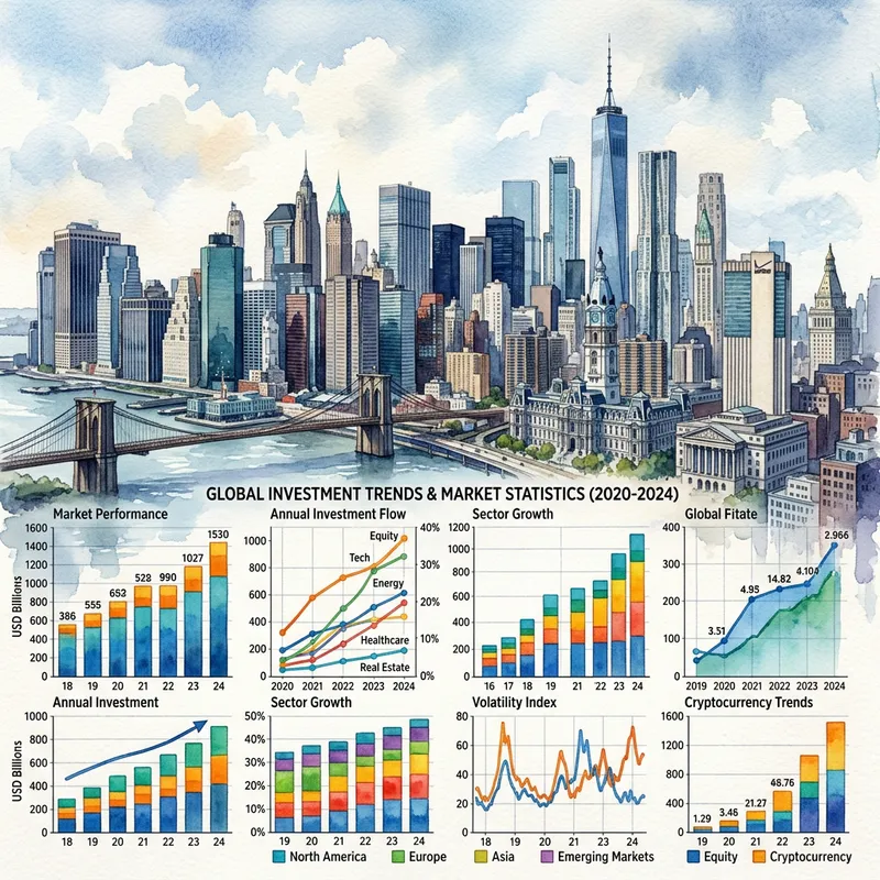 City Watercolor Art | Investment Money Schedule Background