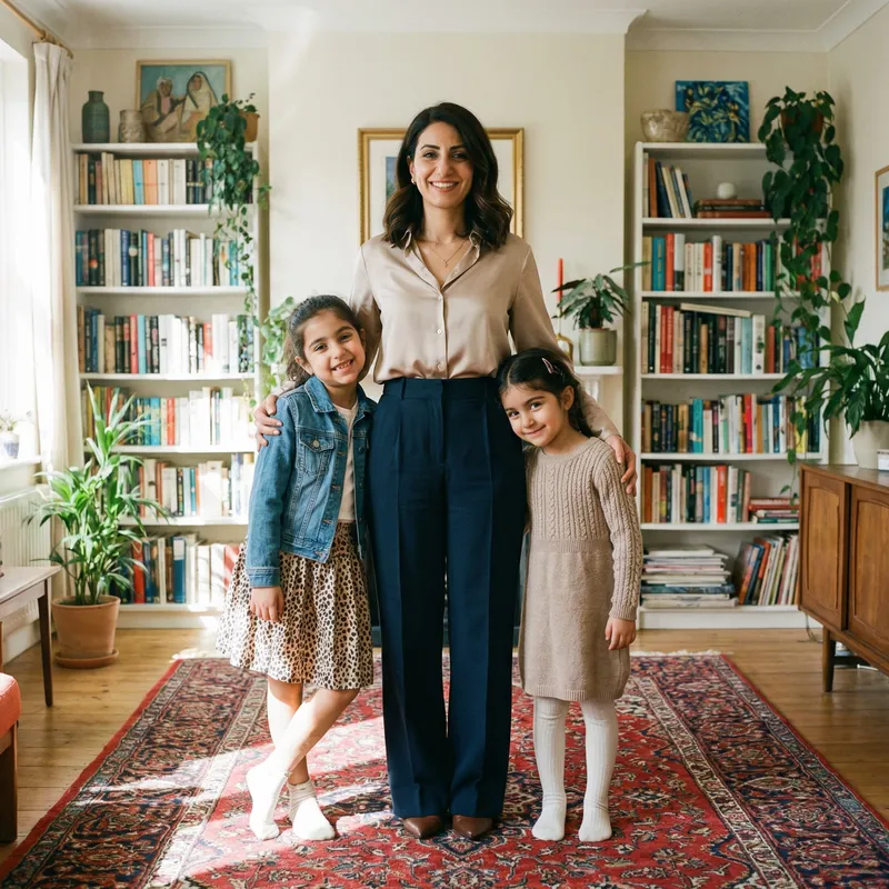 Joyful Middle-Eastern Woman & Daughters | Radiant Family Portrait