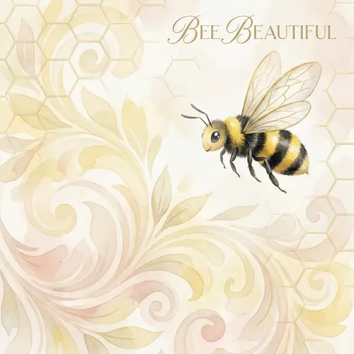 Elegant Bee-Themed Cosmetics Background
