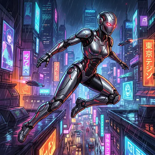 Futuristic Robotic Woman: Sci-Fi Concept Art | Cyberpunk Theme