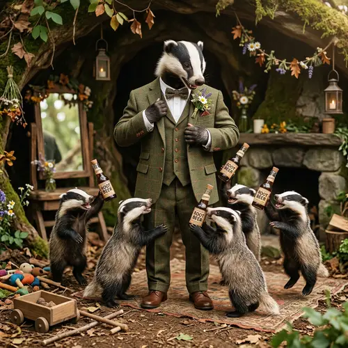 Father Badger's Elegant Wedding: Cubs Celebrate Joyfully