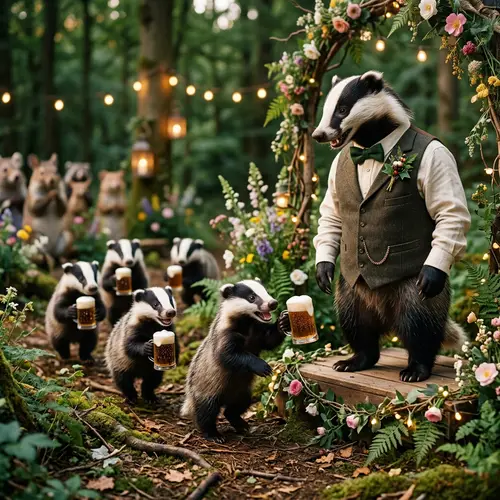 Badger's Wedding Celebration: Dad and Cubs Toast to the Occasion