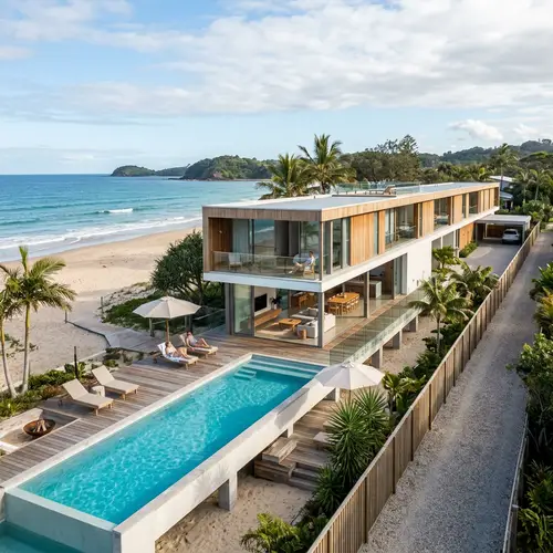 Beachfront Home Design with Pool and 4 Bedrooms