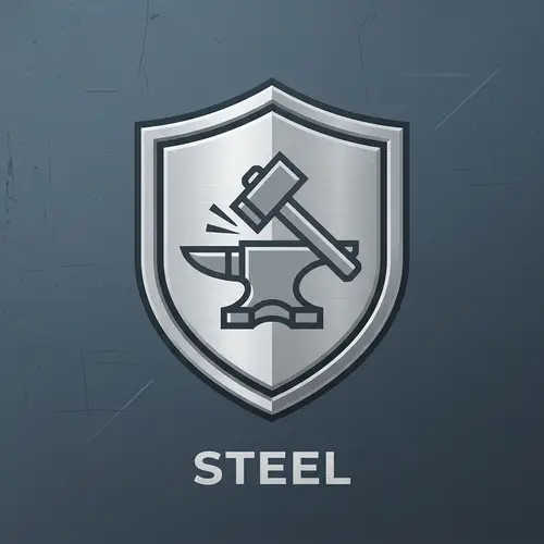Simplistic Steel Art: Knight & Shield Symbols