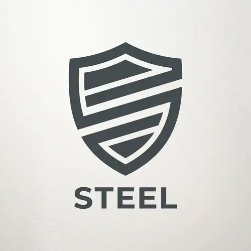 Minimalist Steel Symbol Design with Shield