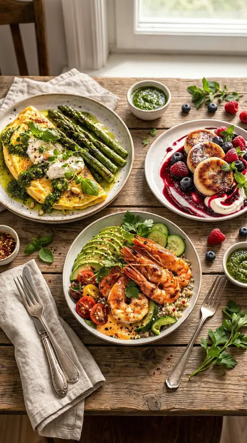 Three Aesthetic Dishes on a Table