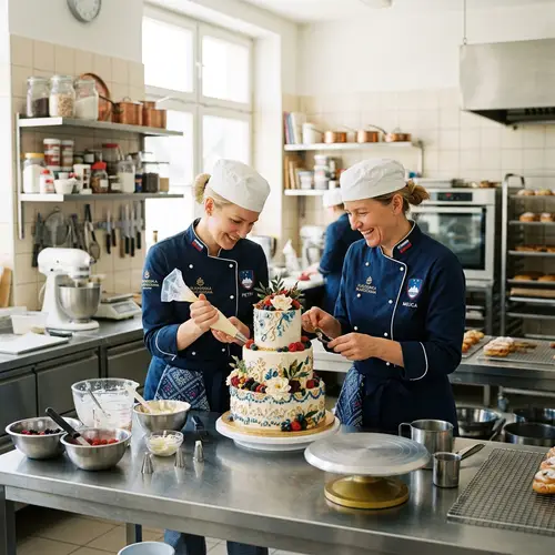 Slovian Pastry Chefs Creating Delicious Cakes