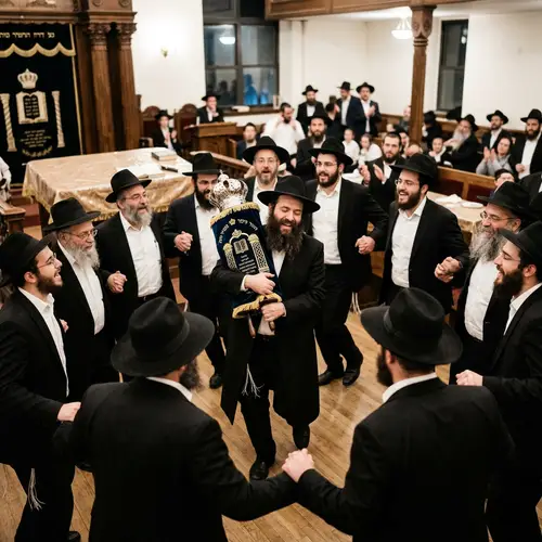 Chabad Chassidim Dancing with Torah