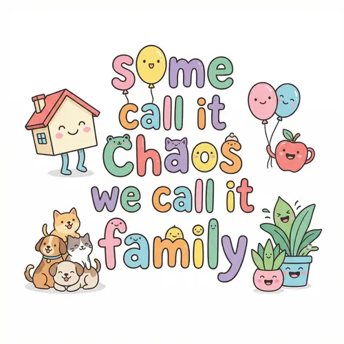 Fun & Cute 'Some Call It Chaos We Call It Family' Design