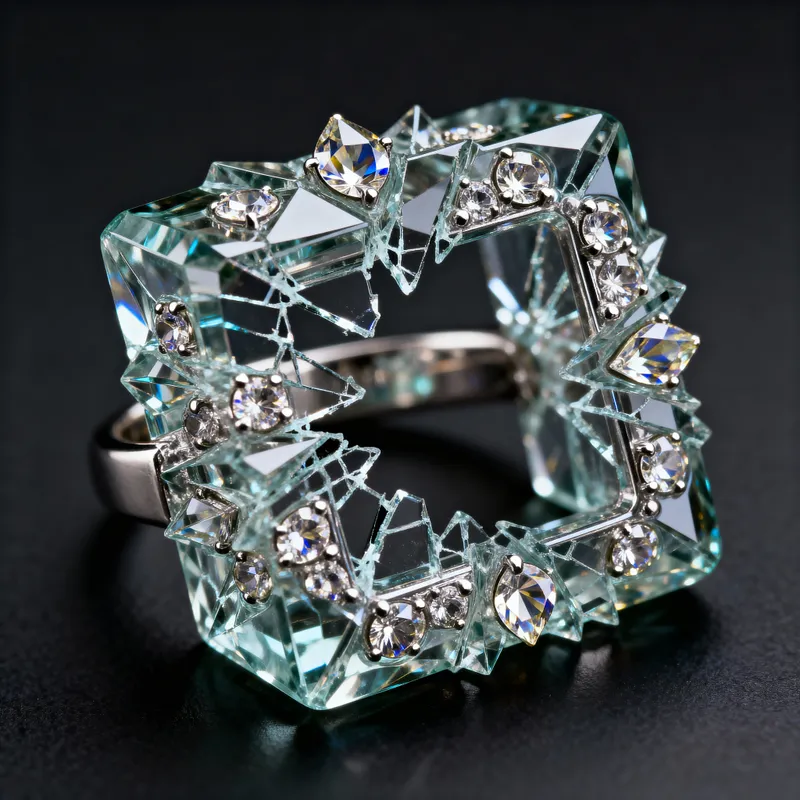 Stunning Gemstone Ring in Exploding Glass Design