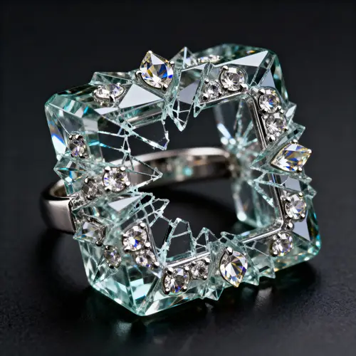 Stunning Gemstone Ring in Exploding Glass Design