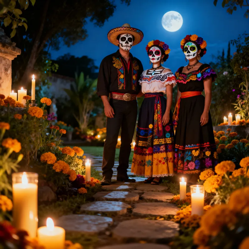 Mexican Day of the Dead Celebration with Friends