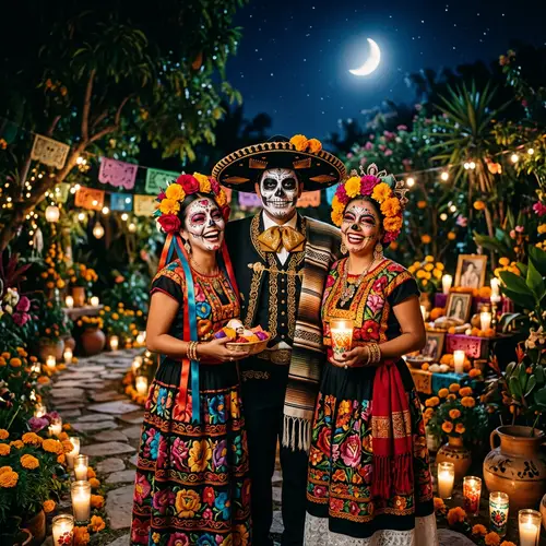 Mexican Day of the Dead Celebration with Friends