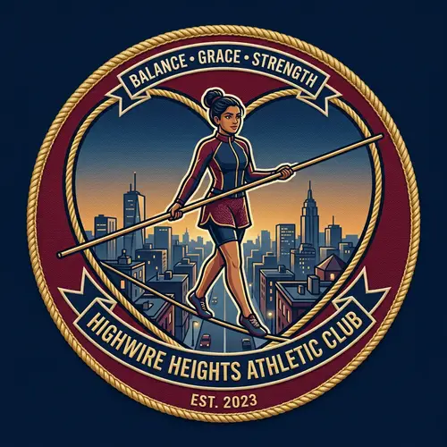 South Asian Female Tightrope Walking Emblem | Sports Club