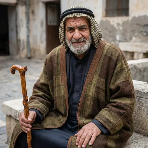Dignified Middle-Eastern Man in Traditional Attire