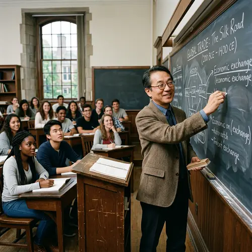 Beloved University Professor Teaching Diverse Students
