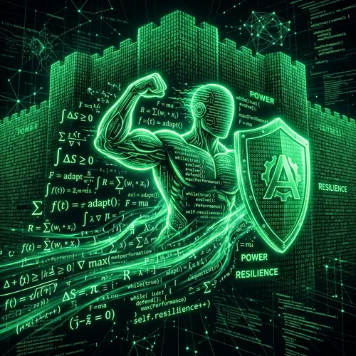 AI Power and Resilience | Neon-Green Algorithms and Strength