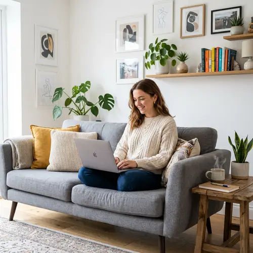 Stylish Room with Laptop Setup