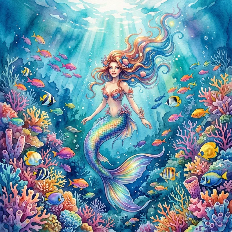 Immersive Underwater Mermaid Experience with Colorful Coral Reefs Immersive Underwater Mermaid Experience with Colorful Coral Reefs