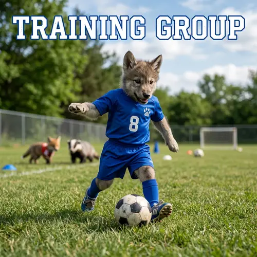 Wolf Cub Soccer Player Training Group