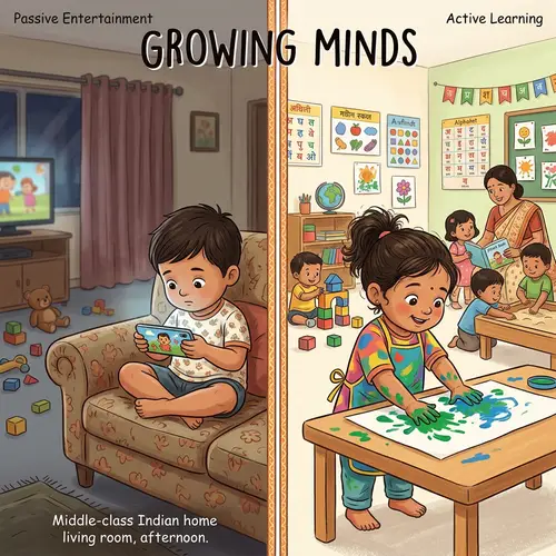 Contrast of Indian Toddlers' Lifestyles: Passive Screen Time vs. Active Learning