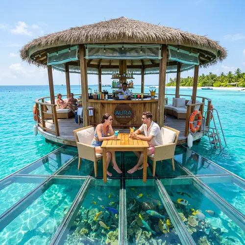 Unique Floating Bar with Glass Bottom | Mesmerizing Ocean Views
